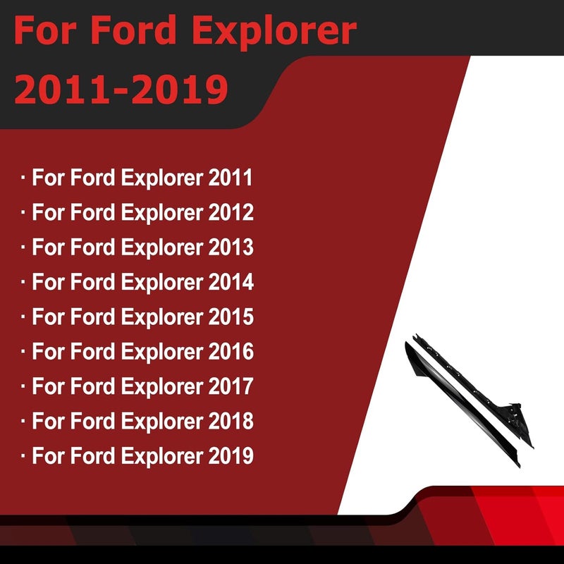 FEXON طقم تزيين عمود الزجاج الأمامي الخارجي والداخلي الجانبي الأيسر متوافق مع فورد إكسبلورر 2011 2012 2013 2014 2015 2016 2017 2018 2019 يستبدل 926-450 (يسار 2 قطعة، أسود لامع) - Image 5